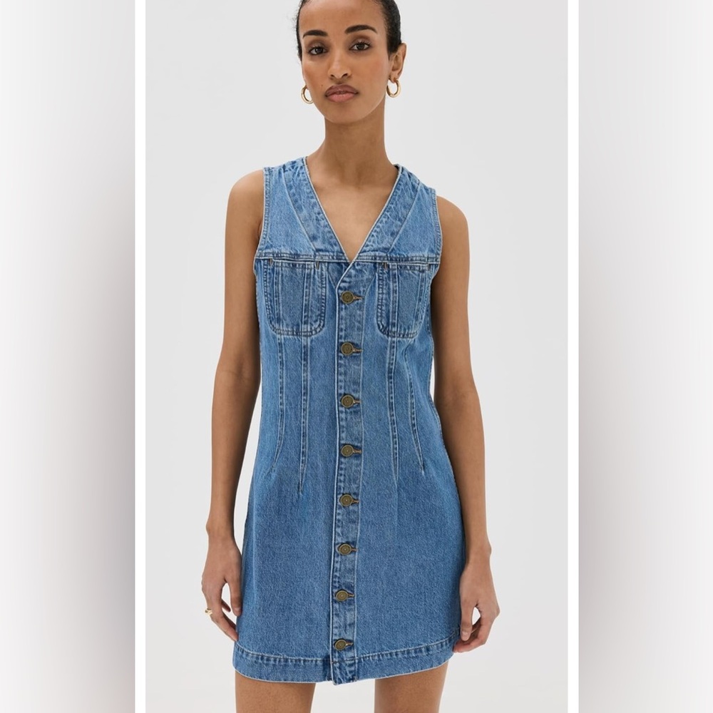 Frame Denim Blue Button-Front Dress